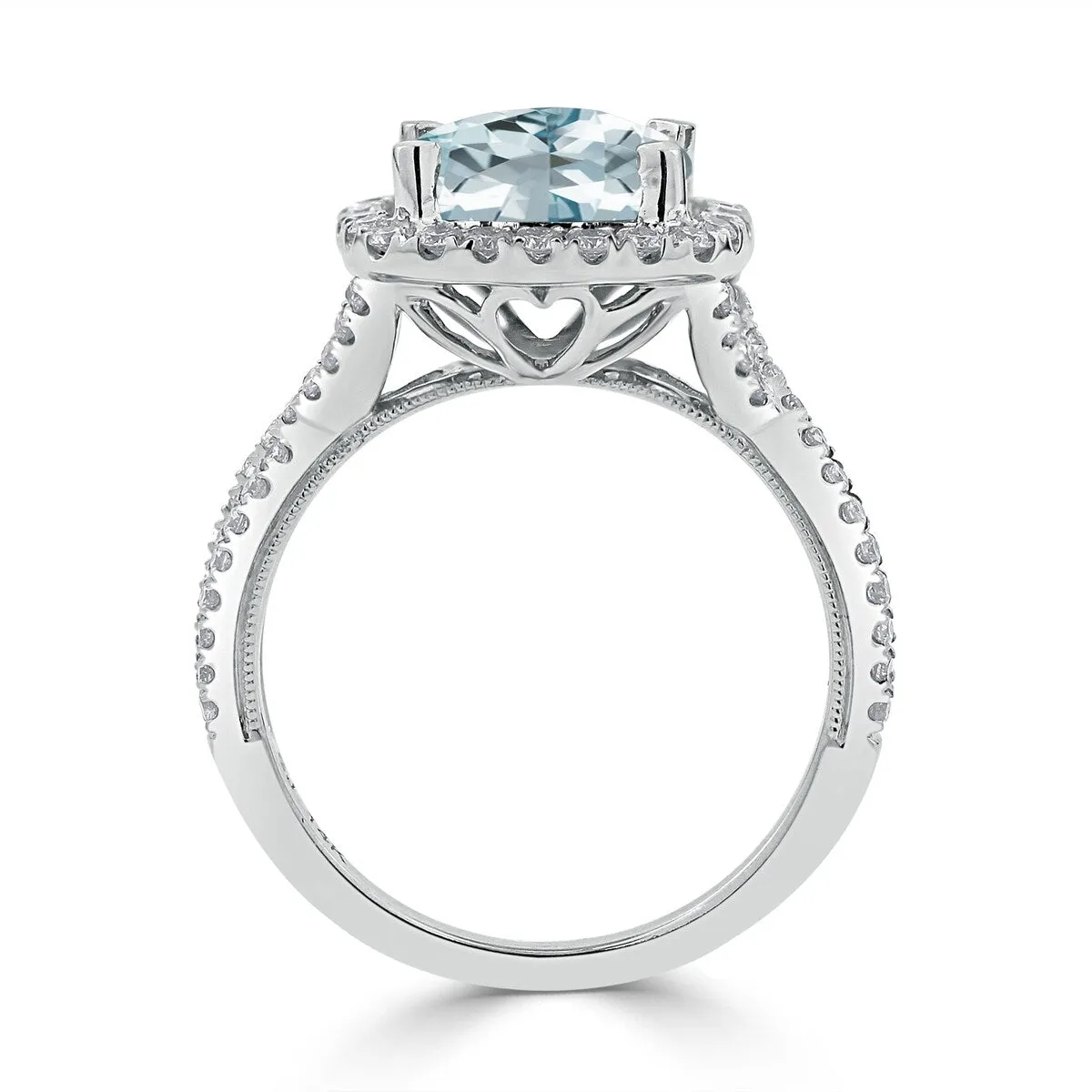 Auriya 1 7/8ct Cushion-cut Aquamarine and Halo Diamond Engagement Ring 1/2cttw 14k Gold sold by Zulily product image thumbnail 5
