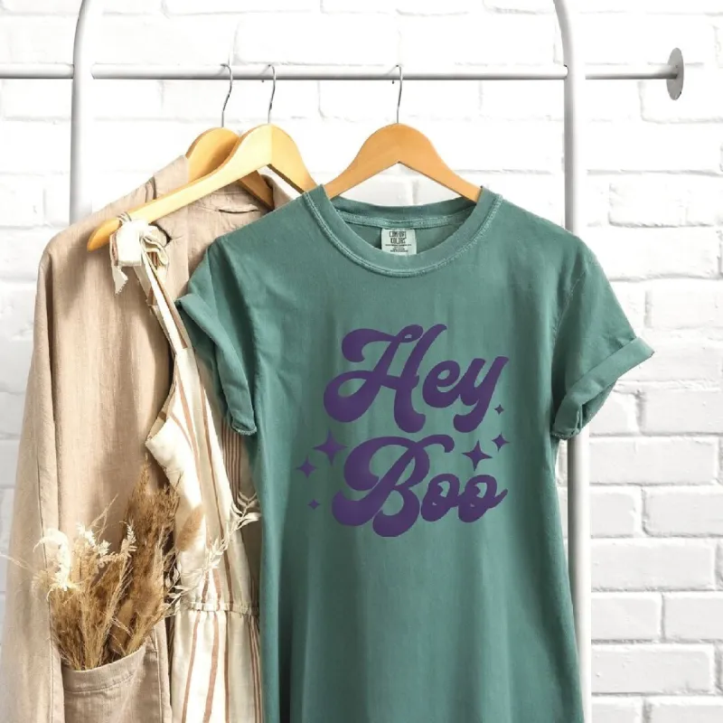 Hey Boo Stars Puff Print Garment Dyed Tee sold by Zulily