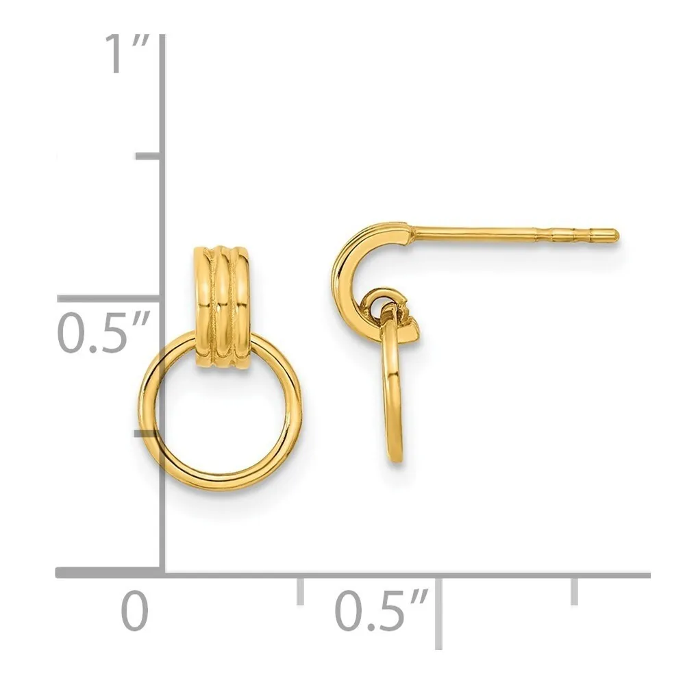 Curata 14k Yellow Gold 10.75x7.25mm Dangle Circle Post Earrings sold by Zulily product image thumbnail 2
