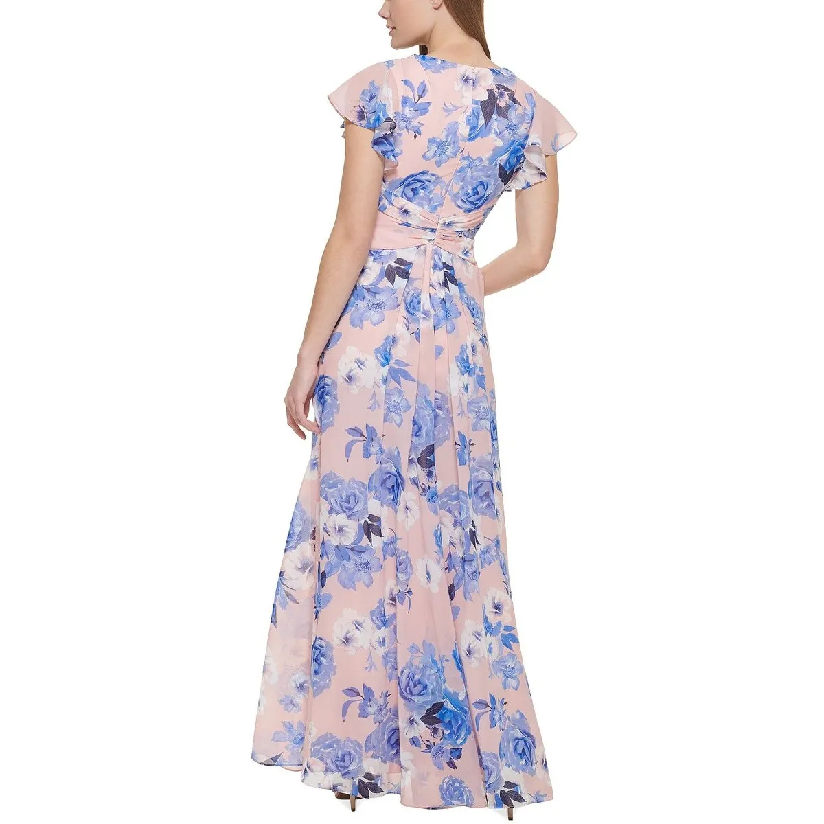 Eliza J Women's Rhinestone Embellished Floral Print Gown Pink Size 2Petite sold by Zulily product image thumbnail 3