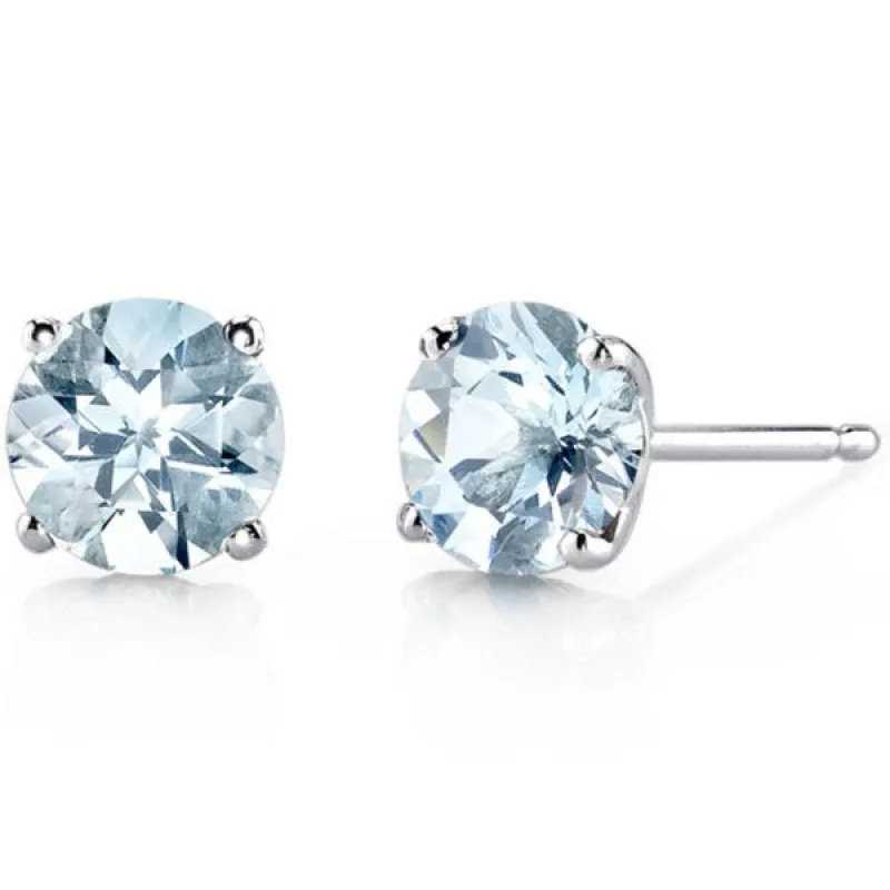 Oravo 14k White Gold Round-cut Gemstone Stud Earrings sold by Zulily