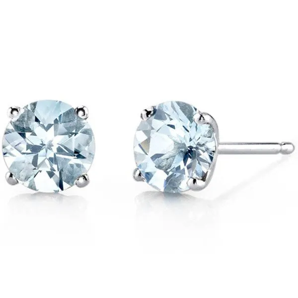 Oravo 14k White Gold Round-cut Gemstone Stud Earrings sold by Zulily