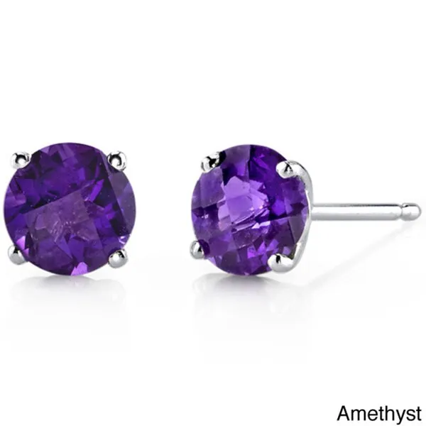 Oravo 14k White Gold Round-cut Gemstone Stud Earrings sold by Zulily product image thumbnail 4