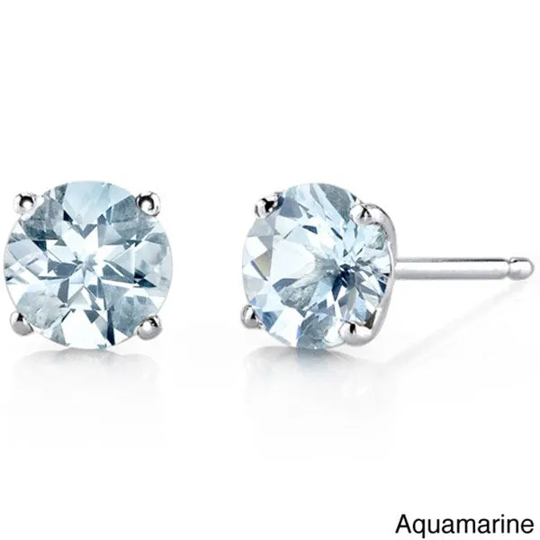 Oravo 14k White Gold Round-cut Gemstone Stud Earrings sold by Zulily product image thumbnail 3
