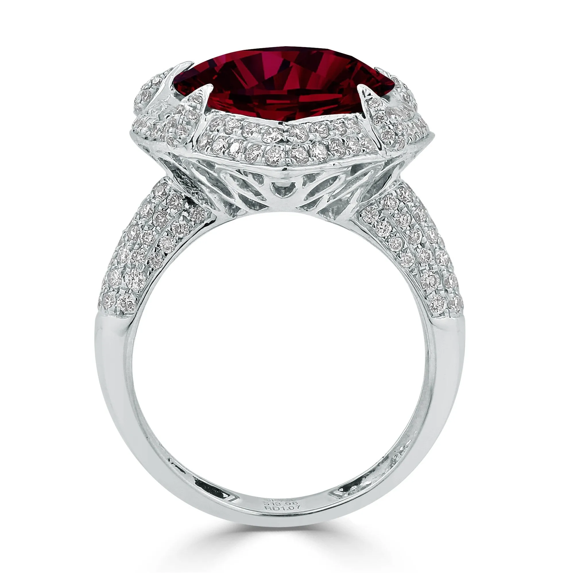 Auriya 15ct Pear-cut Red Ruby and Halo Diamond Ring 1cttw 18K Gold sold by Zulily product image thumbnail 4