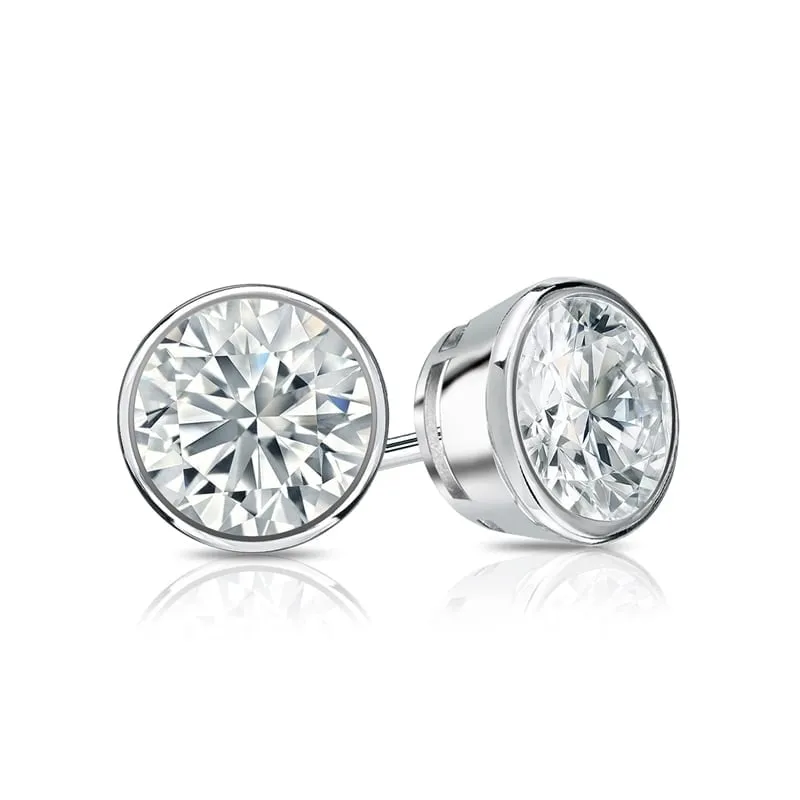 Auriya 2ct TW Round Bezel Set Diamond Stud Earrings 14kt Gold Certified sold by Zulily product image thumbnail 4