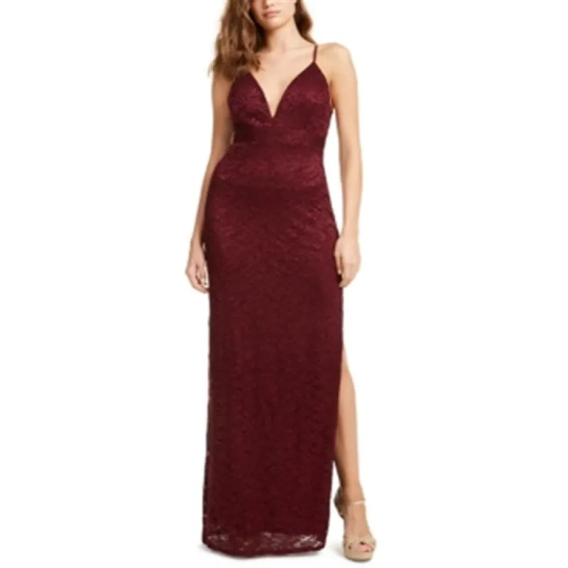 Emerald Sundae Junior's Glitter Lace A Line Dress Purple Size Medium sold by Zulily