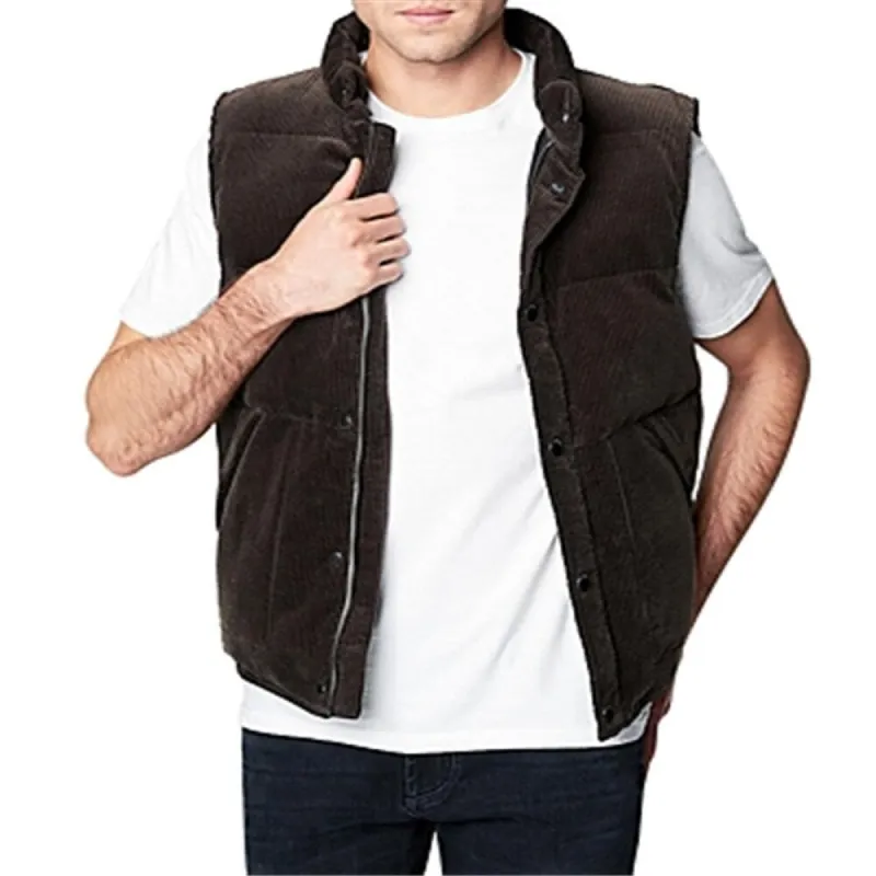 Blanknyc Men's Corduroy Puffer Vest Brown Size S sold by Zulily