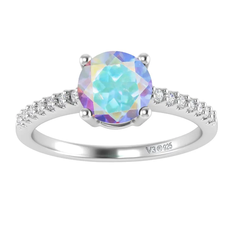 Sterling Silver with Mercury Opal Topaz &White Topaz Engagement Ring sold by Zulily