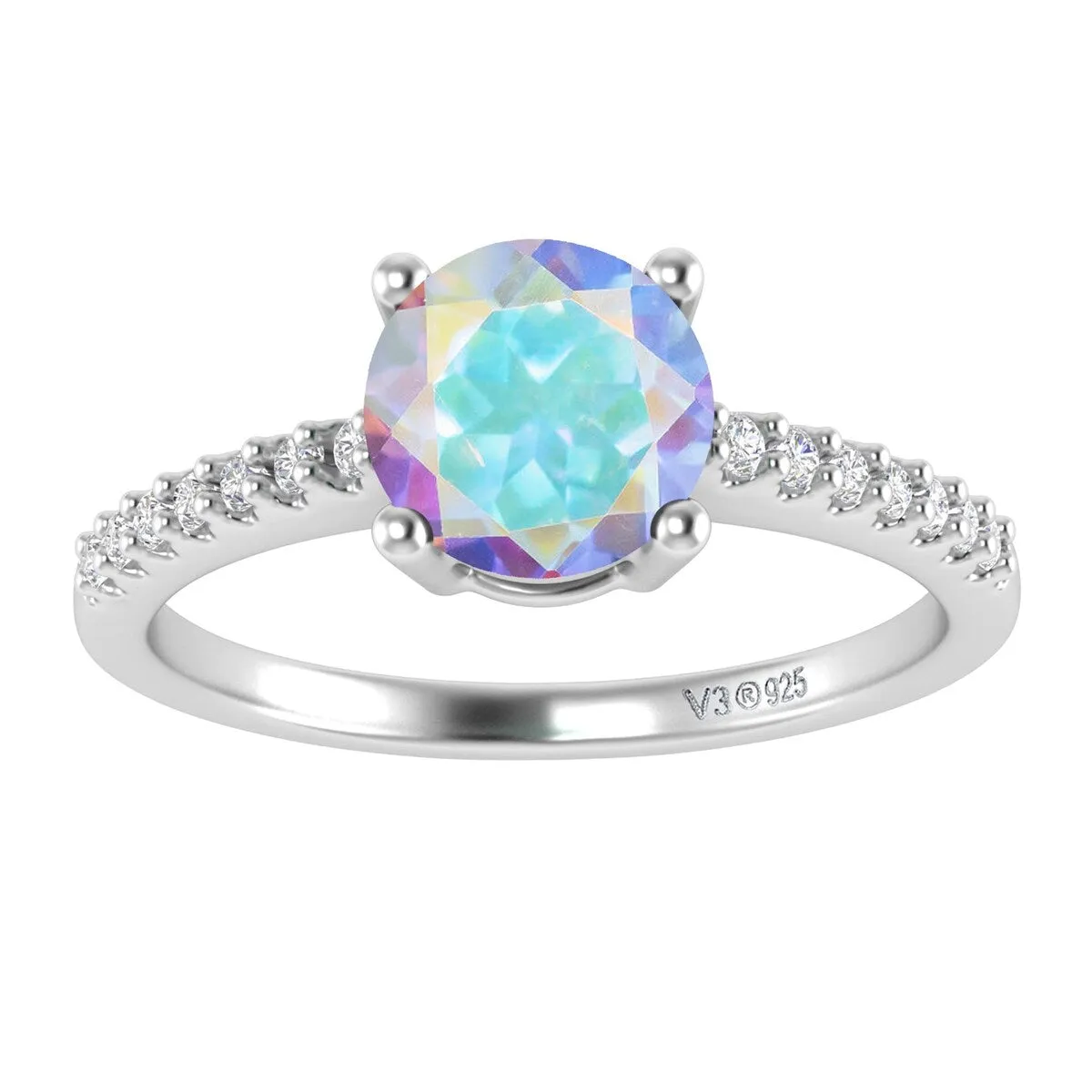 Sterling Silver with Mercury Opal Topaz &White Topaz Engagement Ring sold by Zulily