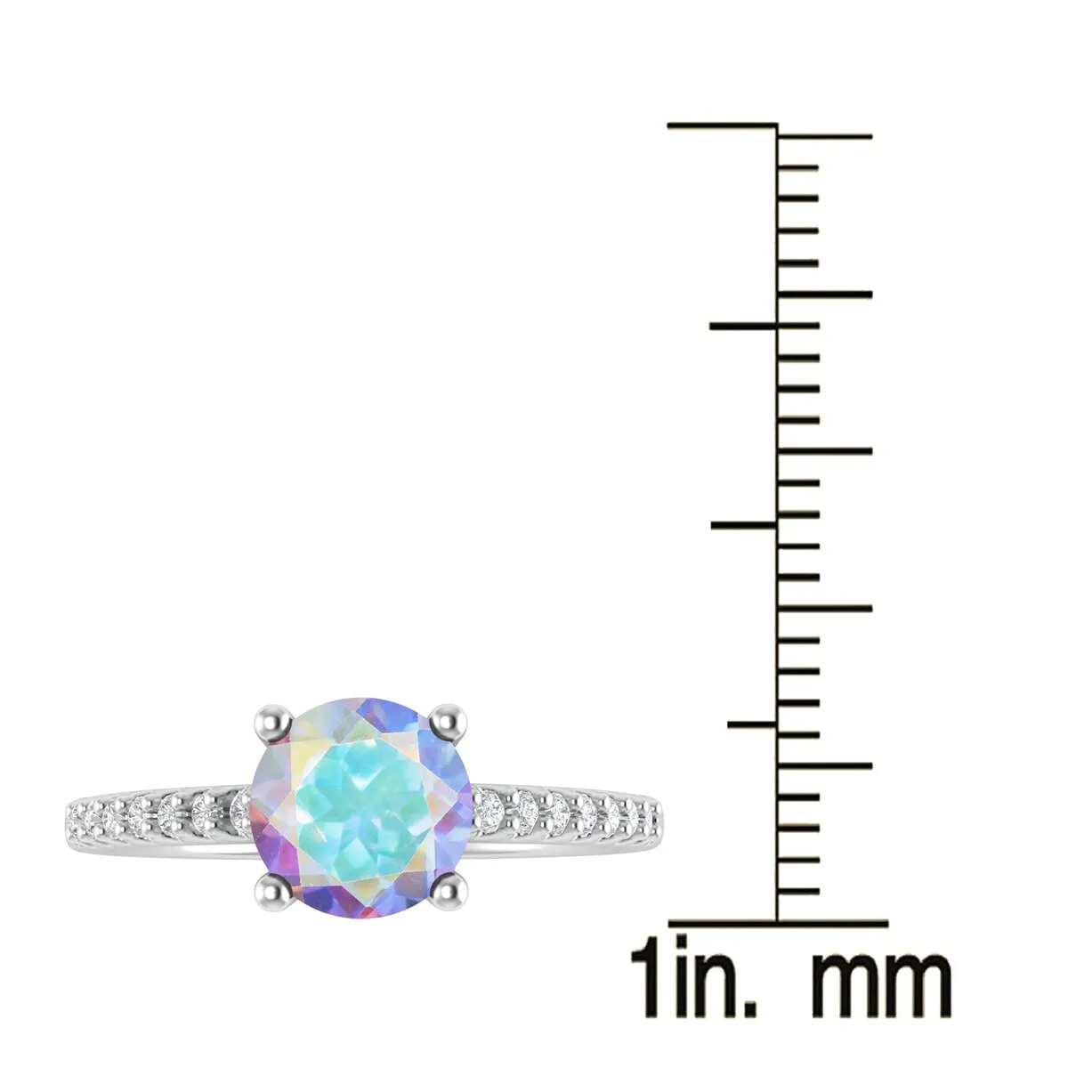 Sterling Silver with Mercury Opal Topaz &White Topaz Engagement Ring sold by Zulily product image thumbnail 3