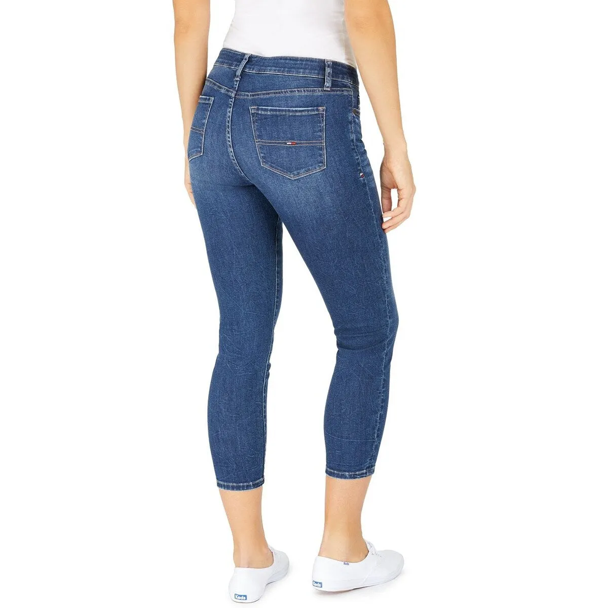Tommy Jeans Women's Cropped Medium Wash Skinny Jeans Blue Size 25 sold by Zulily product image thumbnail 2