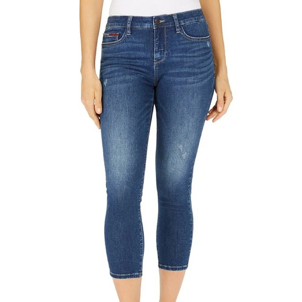 Tommy Jeans Women's Cropped Medium Wash Skinny Jeans Blue Size 25 sold by Zulily product image thumbnail 3