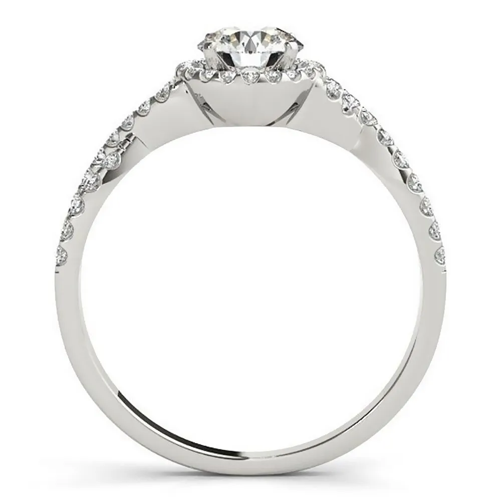 Auriya 4ct Twisted Moissanite Halo Diamond Engagement Ring 1/5ctw 14k Gold sold by Zulily product image thumbnail 4