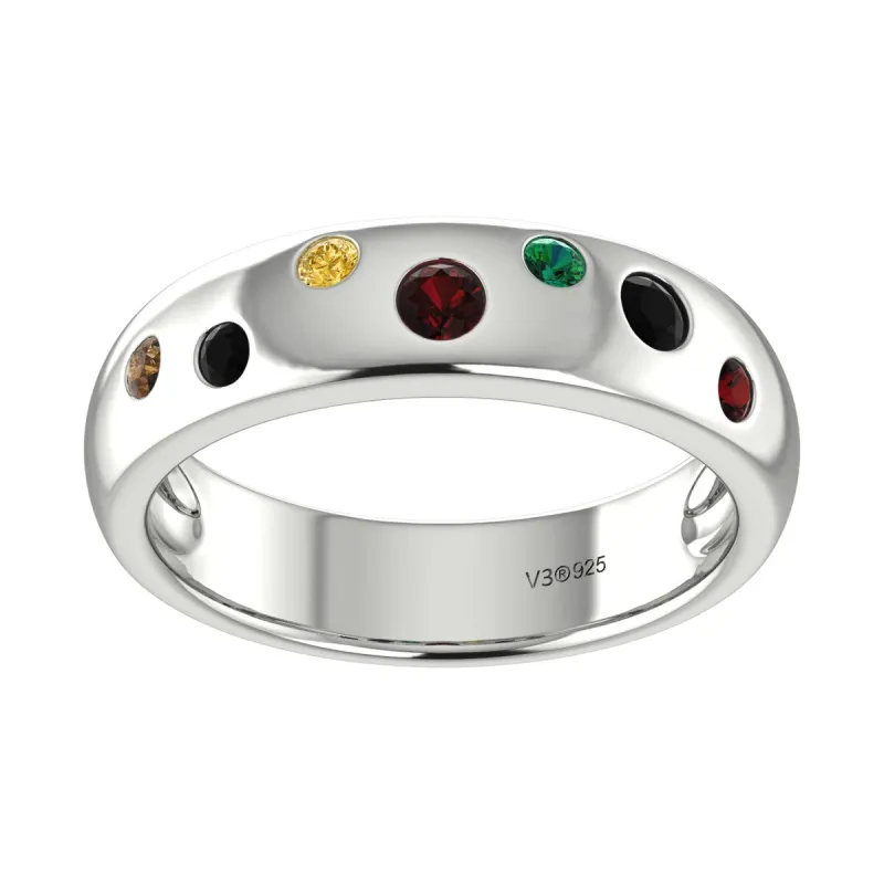 Sterling Silver with Genuine White Diamond Band Ring sold by Zulily