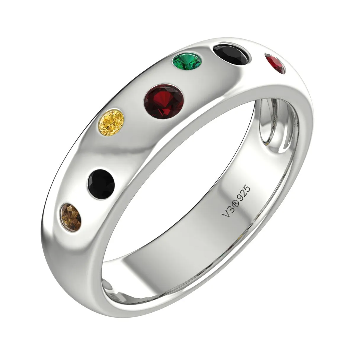 Sterling Silver with Genuine White Diamond Band Ring sold by Zulily product image thumbnail 2