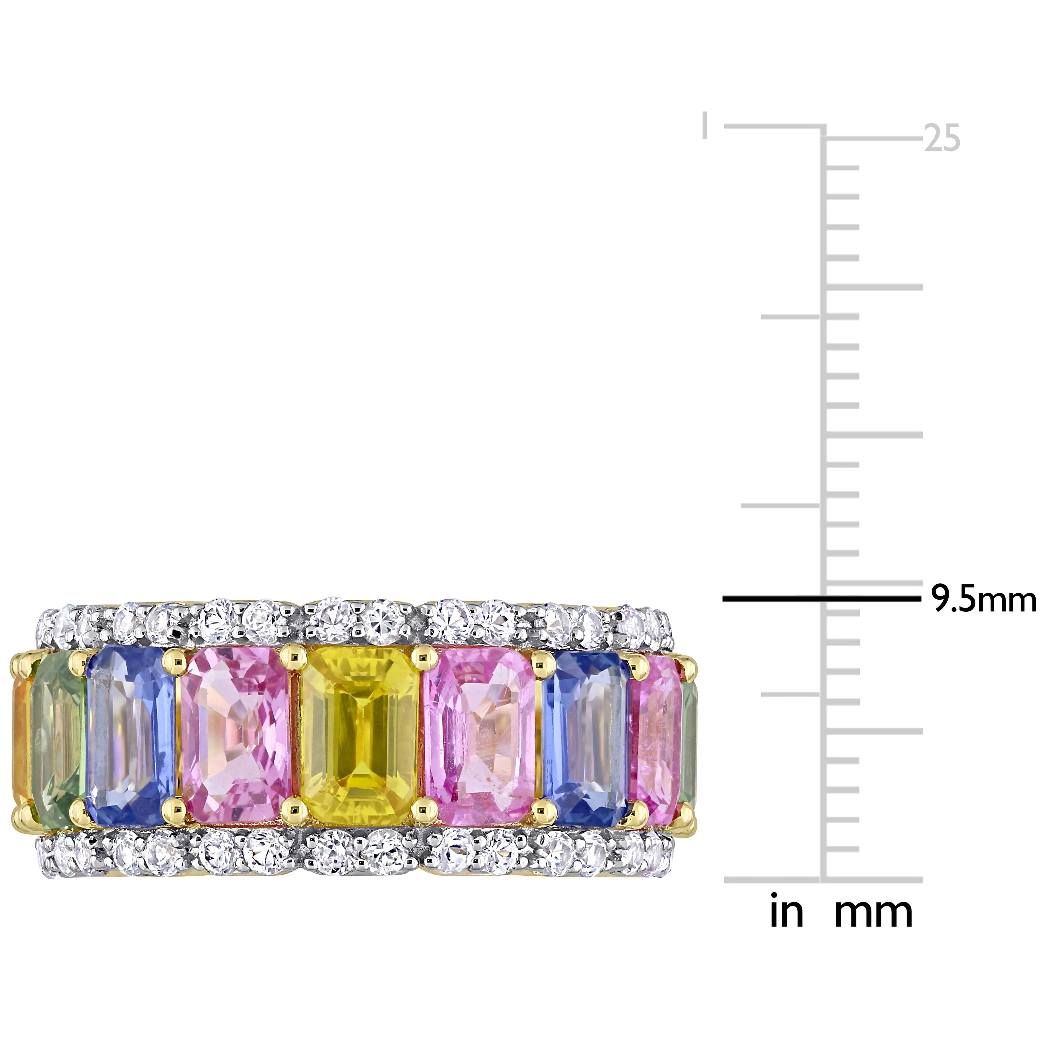 Miadora 6 4/5ct TGW Multi-Color Sapphire Eternity Ring in 14k Yellow Gold sold by Zulily product image thumbnail 3