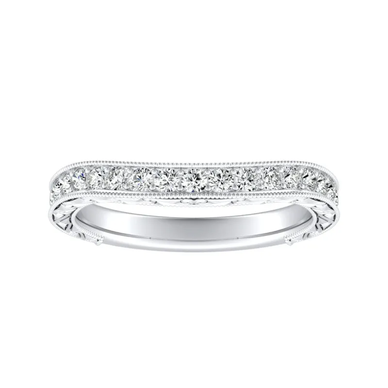 Auriya 3/8ctw Vintage Contour Diamond Wedding Band 14k Gold sold by Zulily