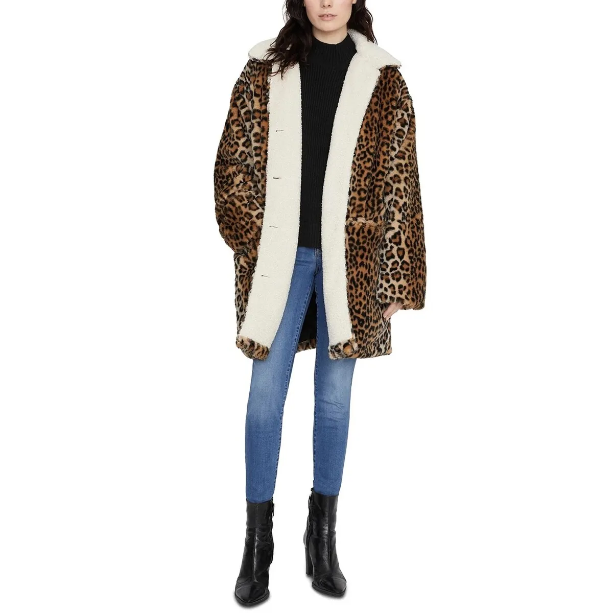 Sanctuary Women's Sierra Print Faux Coat With Fleece Lining Brown Size Large sold by Zulily product image thumbnail 3