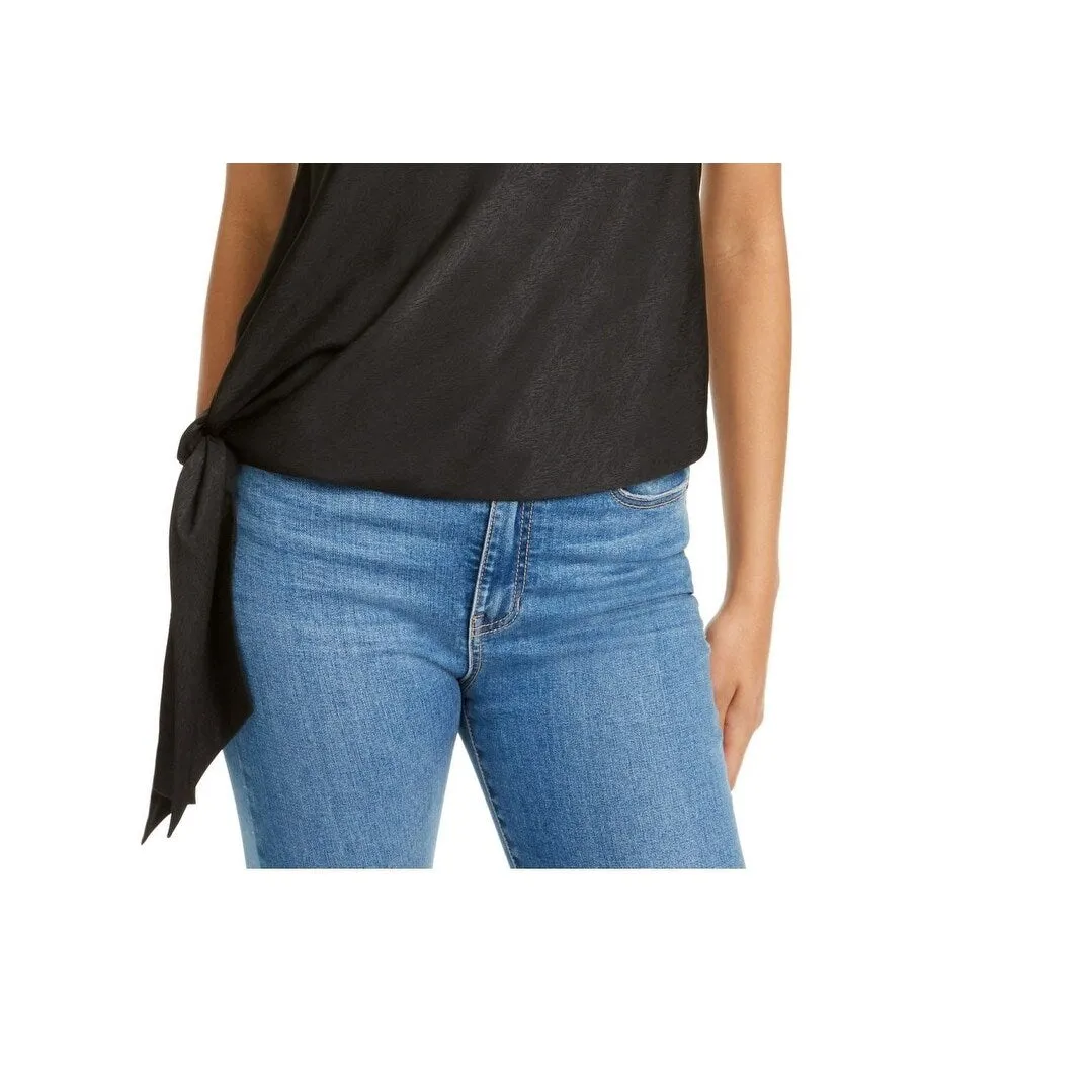 Leyden Women's Tie Sleeveless Asymmetrical Neckline Top Black Size Medium sold by Zulily product image thumbnail 3