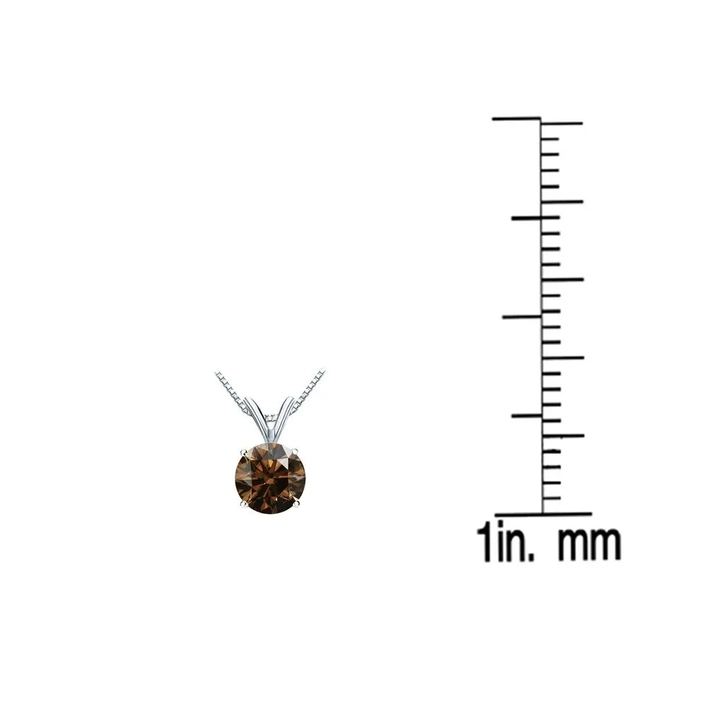 Auriya 1/4ctw Round Solitaire Brown Diamond Necklace 14k Gold sold by Zulily product image thumbnail 3