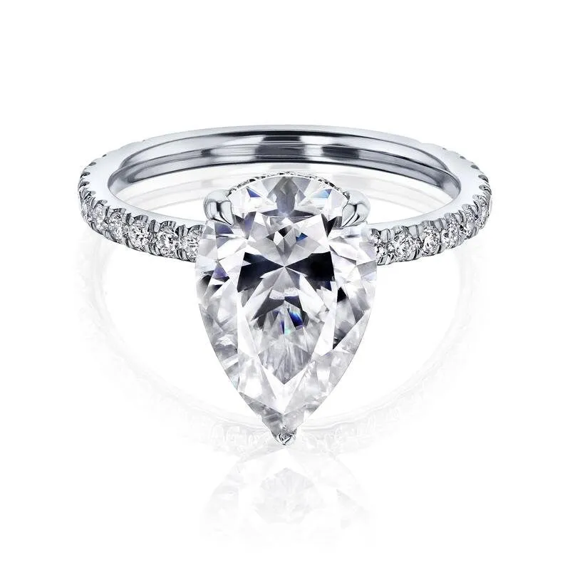 Annello by Kobelli The Signature Payton 12x8 14k Solid Gold Pear Hidden Halo Ring (FG/VS, DEF/VS) sold by Zulily