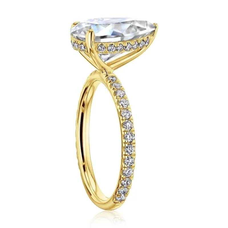 Annello by Kobelli The Signature Payton 12x8 14k Solid Gold Pear Hidden Halo Ring (FG/VS, DEF/VS) sold by Zulily product image thumbnail 5