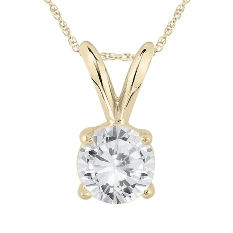 AGS Certified 3/4 Carat Round Diamond Solitaire Pendant in 14K Yellow Gold (I-J Color, I2-I3 Clarity) sold by Zulily