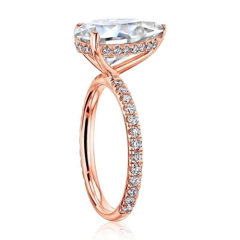 Annello by Kobelli The Signature Payton 12x8 14k Solid Gold Pear Hidden Halo Ring (FG/VS, DEF/VS) sold by Zulily product image thumbnail 3