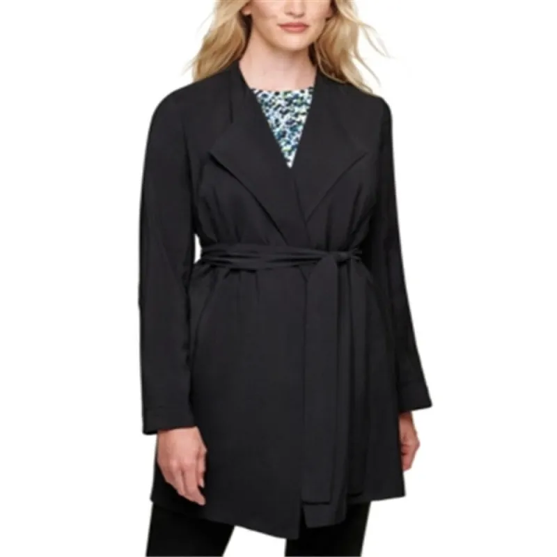 DKNY Women's Tie-Front Topper Jacket Black Size 6 Petite - 6 Petite sold by Zulily