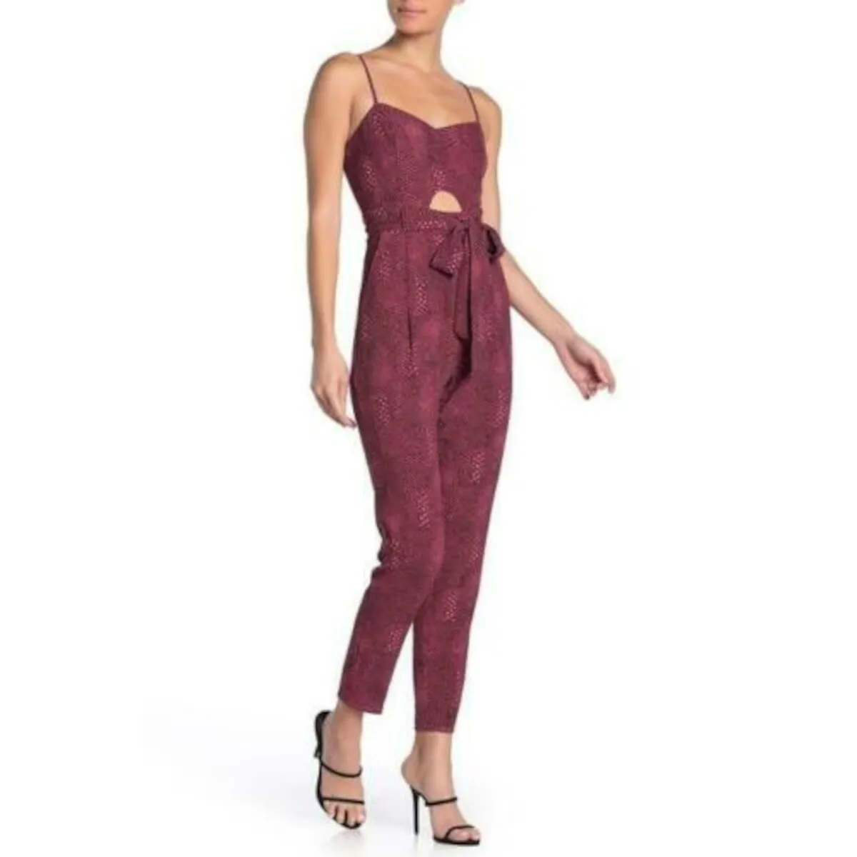 MATERIAL GIRL Women's Animal Print Tank Cocktail Jumpsuit Pink Size XS sold by Zulily