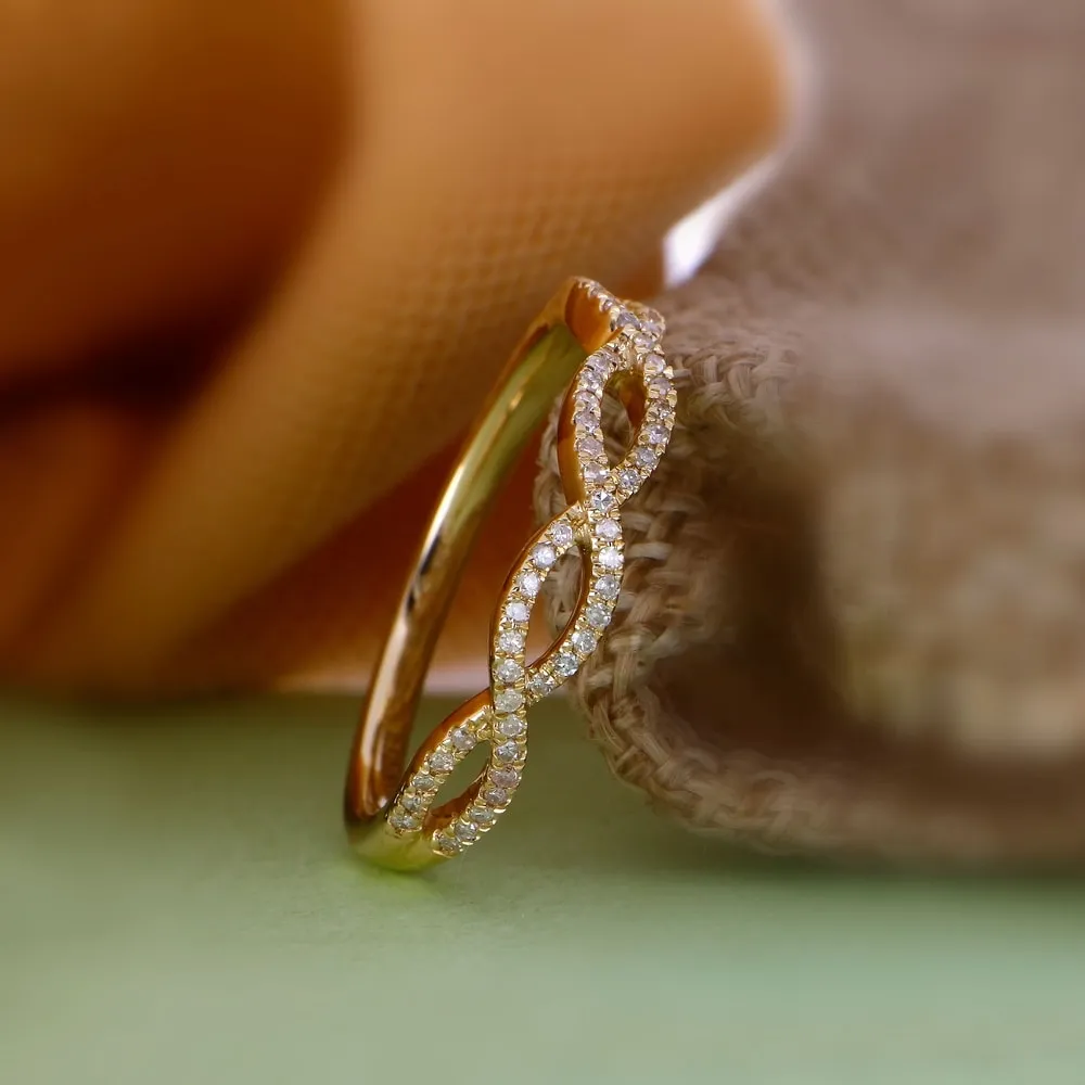 De Couer 10k Yellow Gold 1/6ct TDW Diamond Criss-Cross Ring sold by Zulily product image thumbnail 2