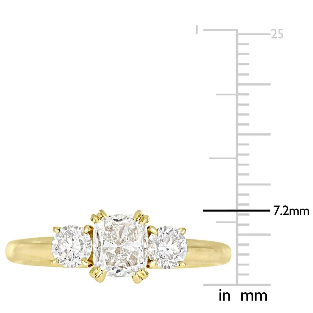 Miadora Signature Collection 14k Yellow Gold 1-1/2ct TDW Diamond 3-Stone Engagement Ring sold by Zulily product image thumbnail 5