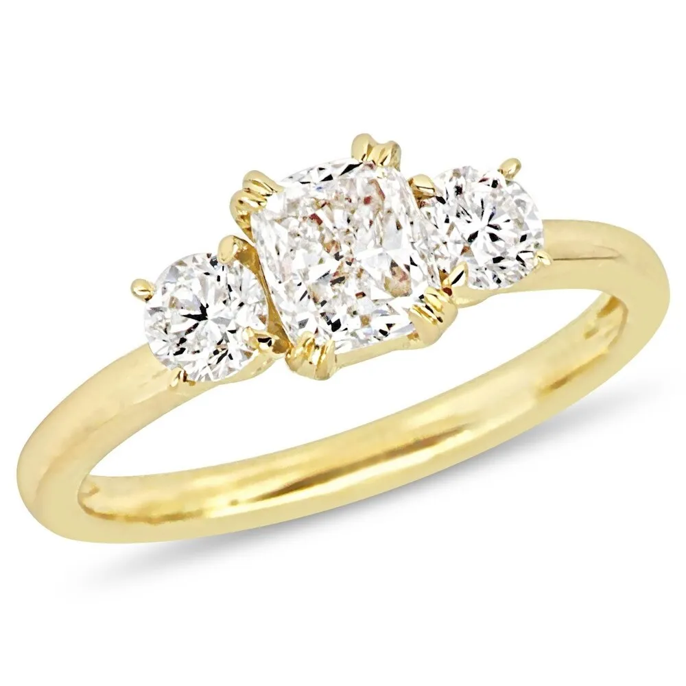 Miadora Signature Collection 14k Yellow Gold 1-1/2ct TDW Diamond 3-Stone Engagement Ring sold by Zulily product image thumbnail 2