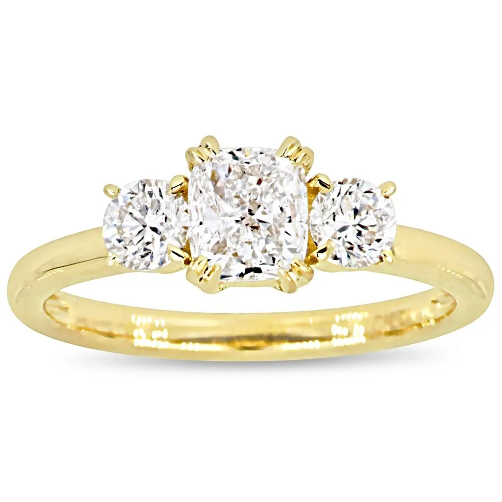 Miadora Signature Collection 14k Yellow Gold 1-1/2ct TDW Diamond 3-Stone Engagement Ring sold by Zulily product image thumbnail 3