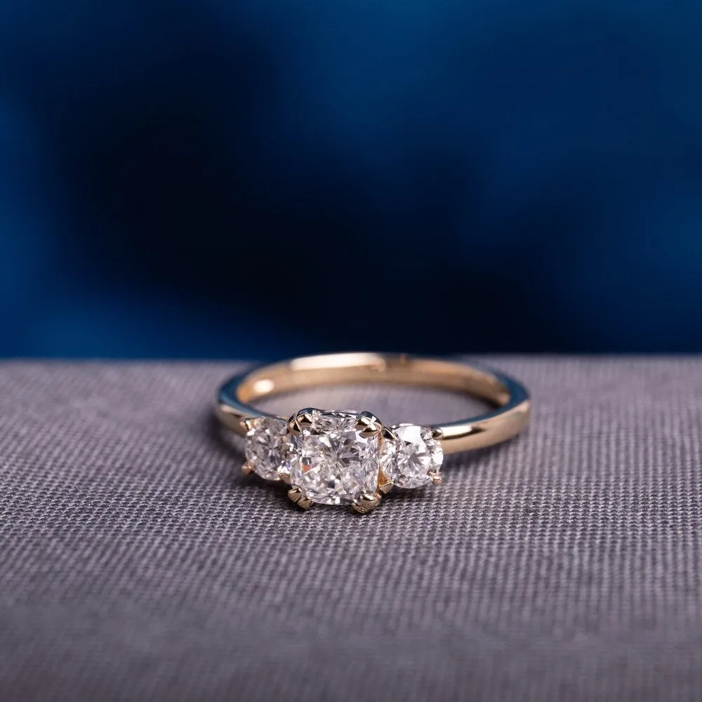 Miadora Signature Collection 14k Yellow Gold 1-1/2ct TDW Diamond 3-Stone Engagement Ring sold by Zulily
