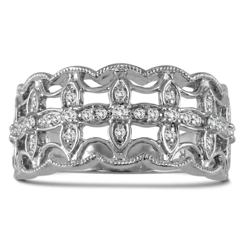 1/4 Carat TW Diamond Fashion Ring in 10K White Gold sold by Zulily
