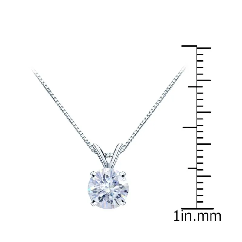 Auriya Platinum 3/4ct TW Round Solitaire Moissanite Necklace - 5.9 mm - 5.9 mm sold by Zulily