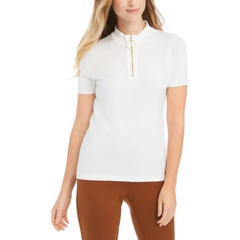 Calvin Klein Women's Mock-Neck Top White Size Large sold by Zulily
