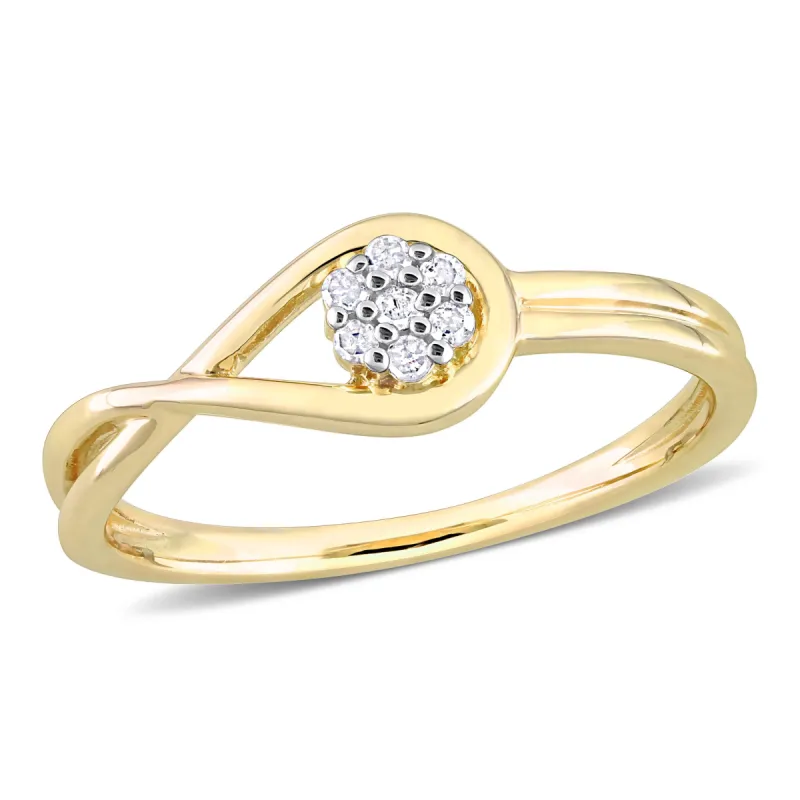 Miadora Diamond Accent Infinity Promise Ring in Yellow Silver sold by Zulily