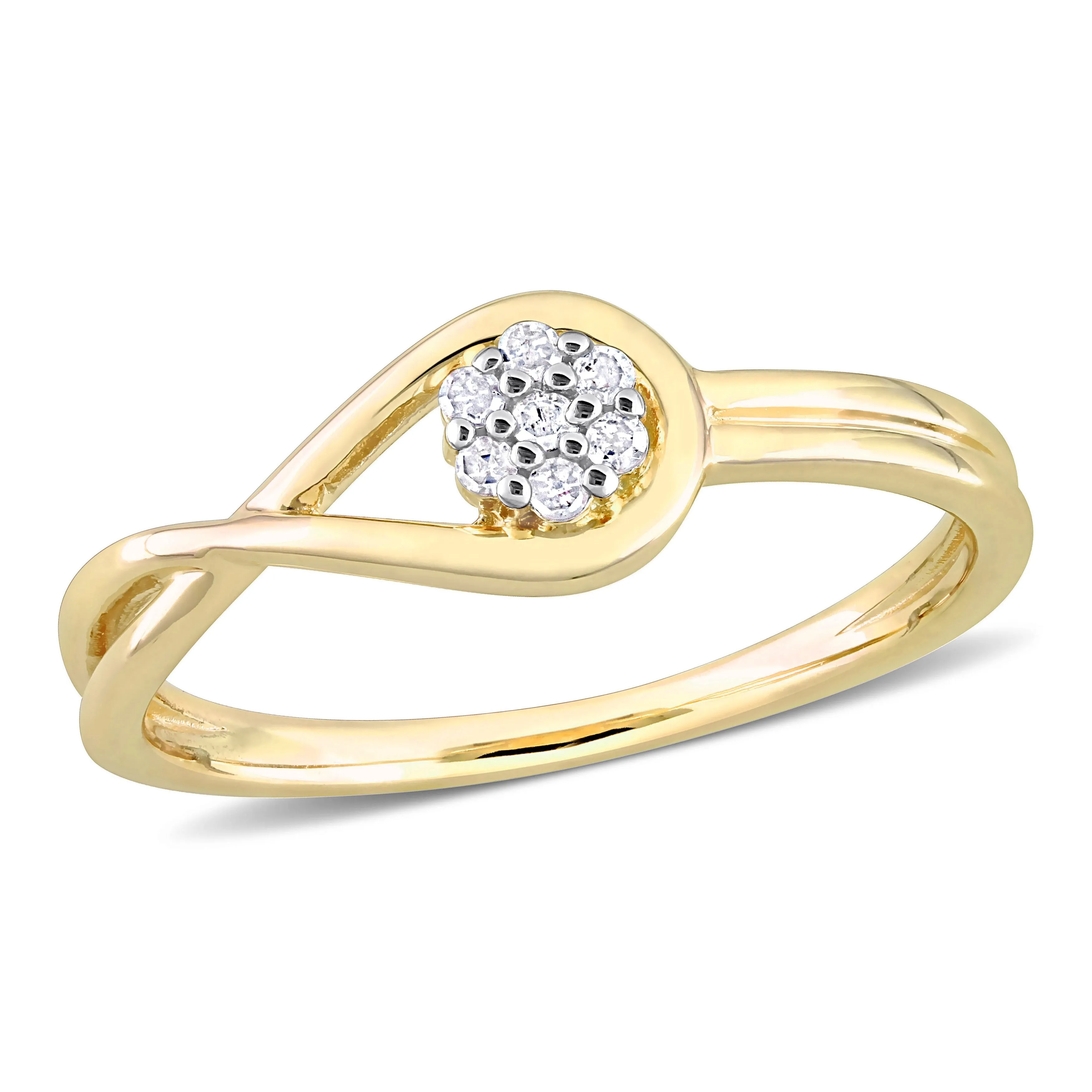 Miadora Diamond Accent Infinity Promise Ring in Yellow Silver sold by Zulily