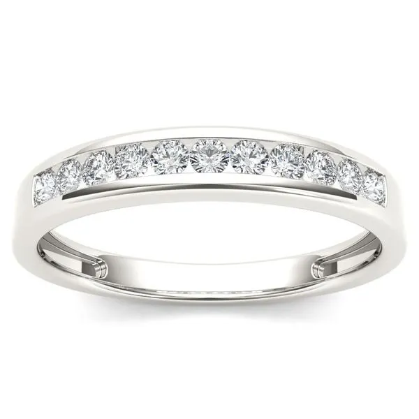 De Couer IGI Certified 14k White Gold 1/4ct TDW Diamond Wedding Band - White H-I sold by Zulily