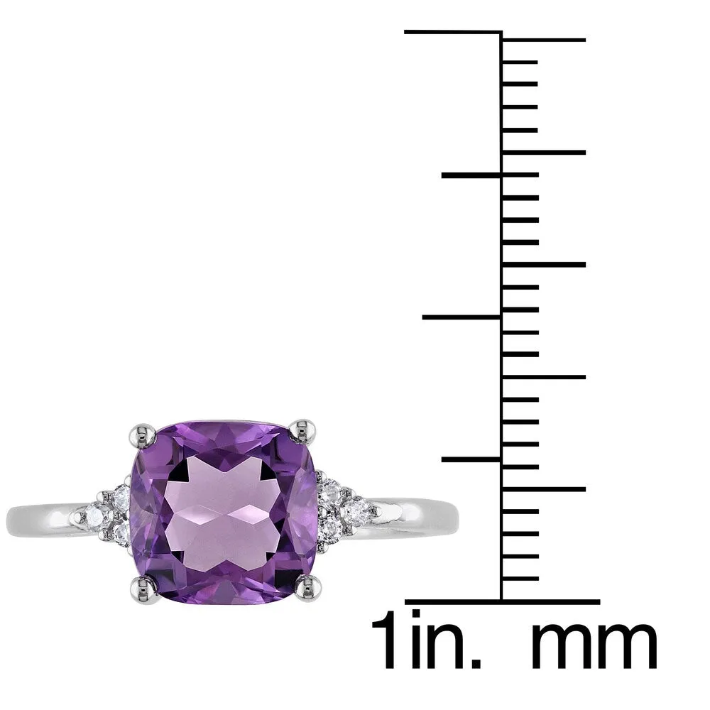 Miadora 10k White Gold Amethyst and Diamond Ring sold by Zulily product image thumbnail 3
