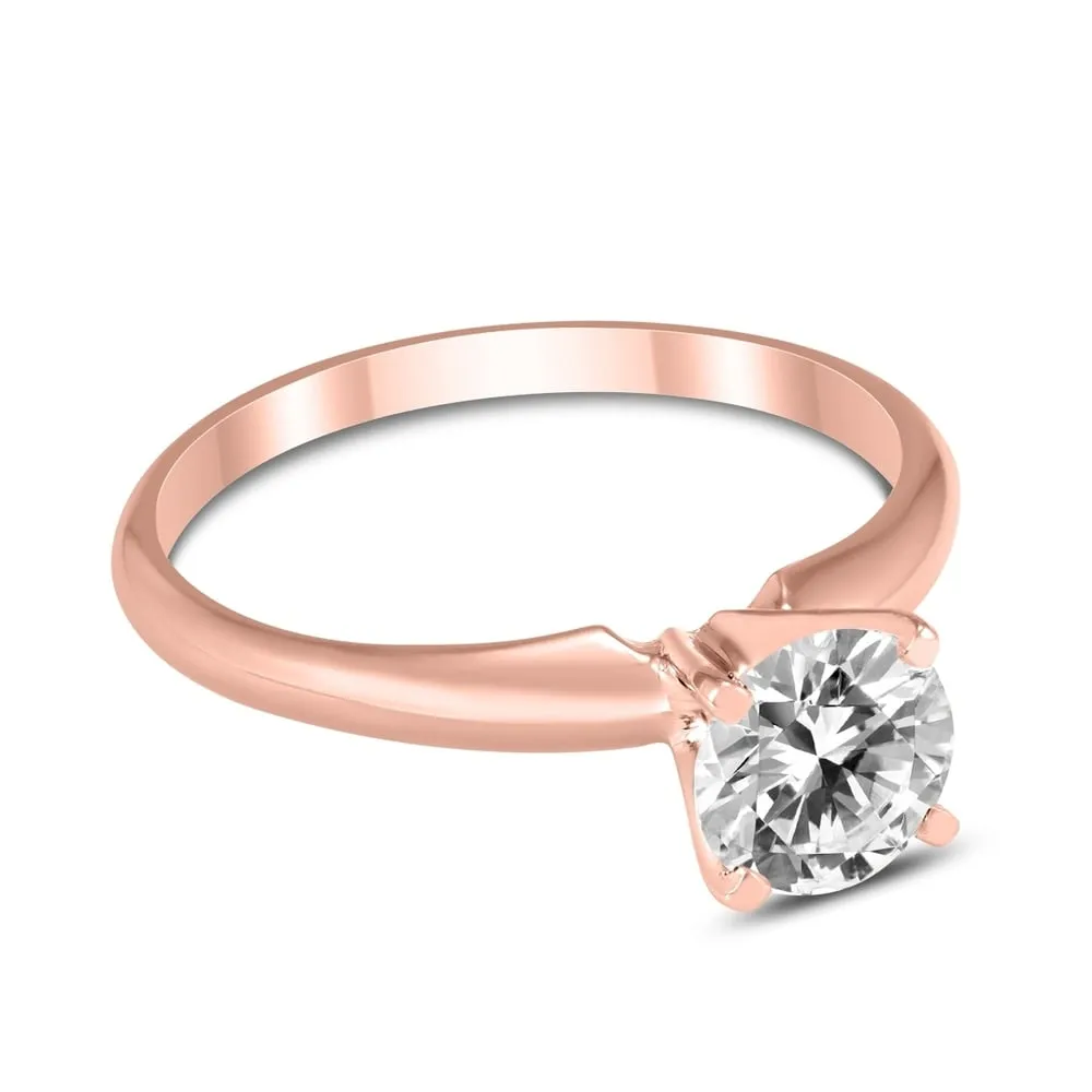 AGS Certified 1 Carat Diamond Solitaire Ring in 14K Rose Gold (J-K Color, I2-I3 Clarity) sold by Zulily product image thumbnail 2
