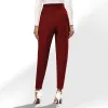 Red Pocketed High Waist Straight Pants sold by Zulily