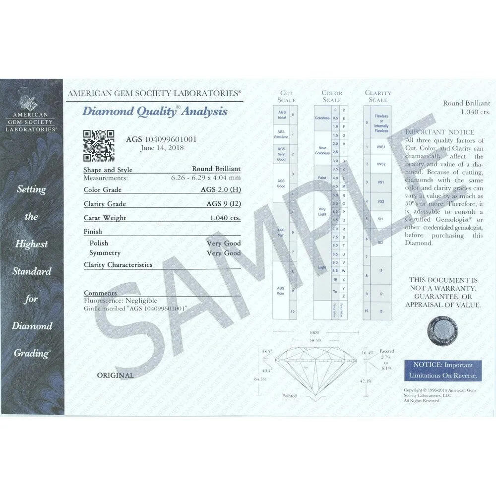 AGS Certified 1 Carat Diamond Solitaire Ring in 14K Rose Gold (J-K Color, I2-I3 Clarity) sold by Zulily product image thumbnail 5