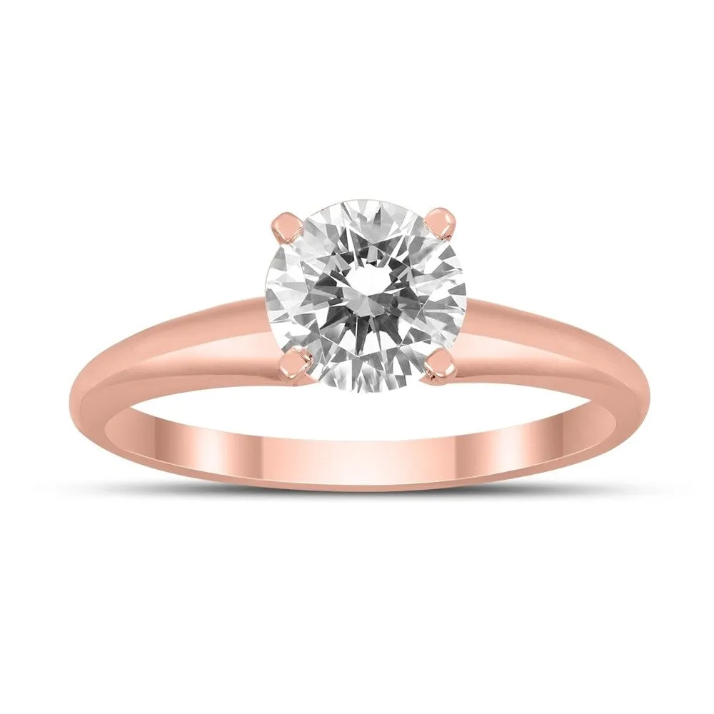 AGS Certified 1 Carat Diamond Solitaire Ring in 14K Rose Gold (J-K Color, I2-I3 Clarity) sold by Zulily