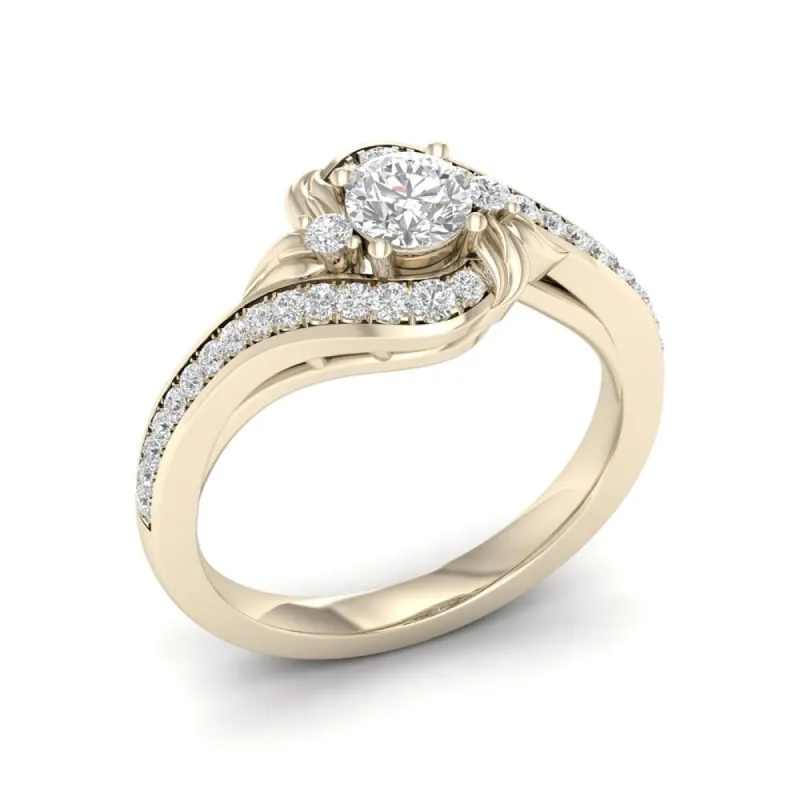 De Couer 14k Gold 3/4ct TDW Diamond Bypass Ring - White sold by Zulily