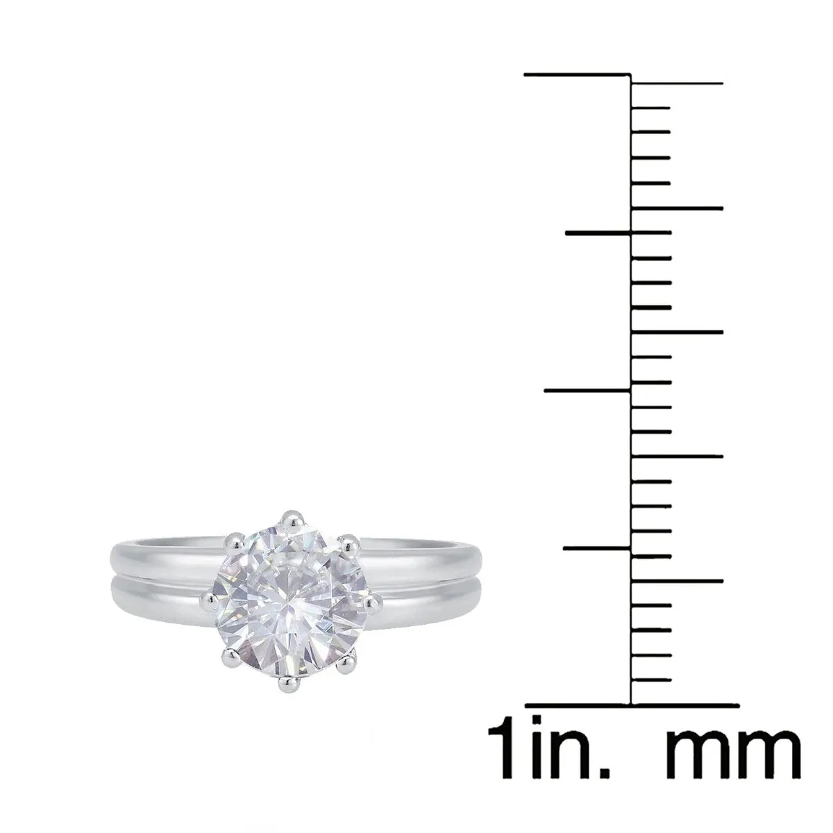 Sterling Silver with Moissanite Solitaire Ring sold by Zulily product image thumbnail 3
