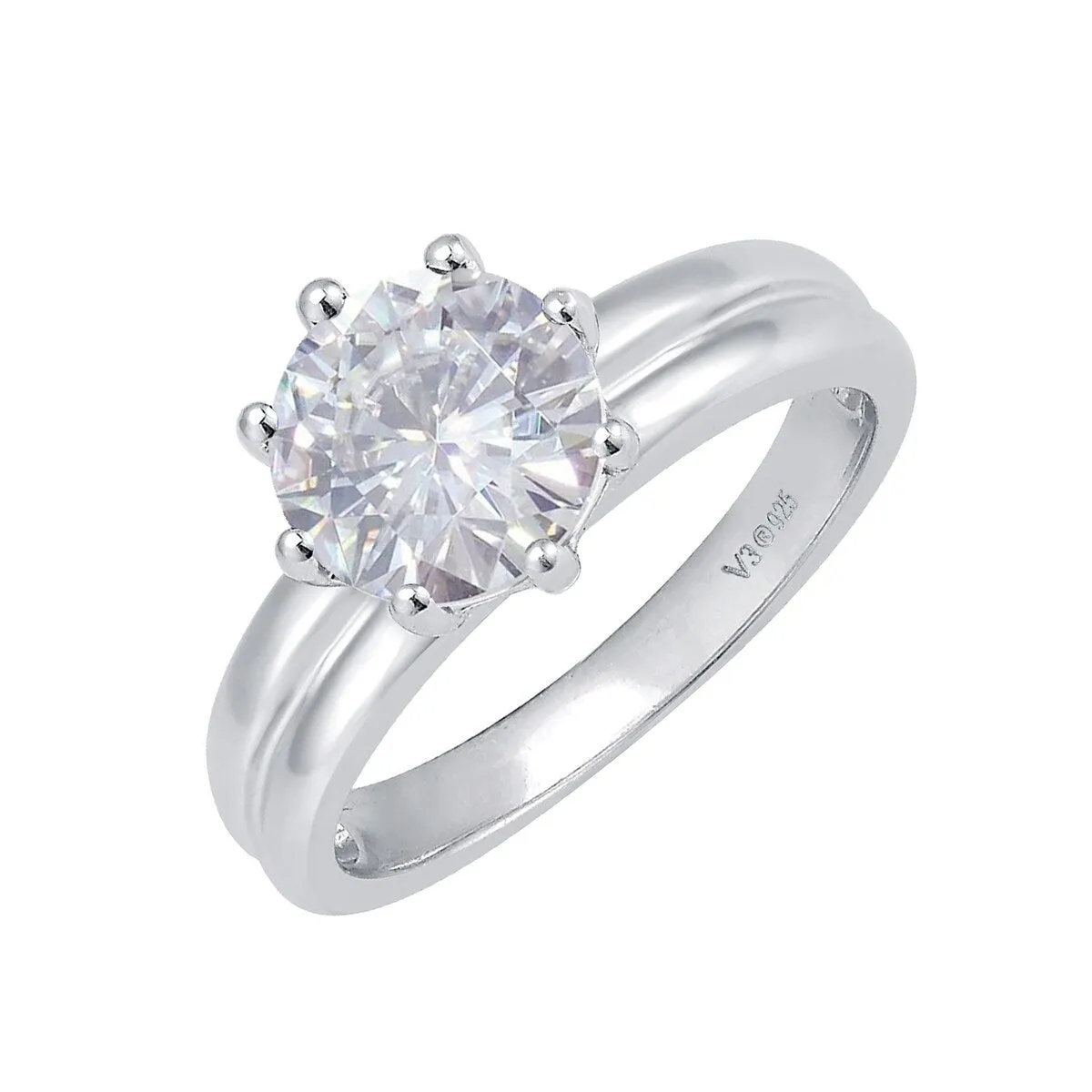 Sterling Silver with Moissanite Solitaire Ring sold by Zulily product image thumbnail 2